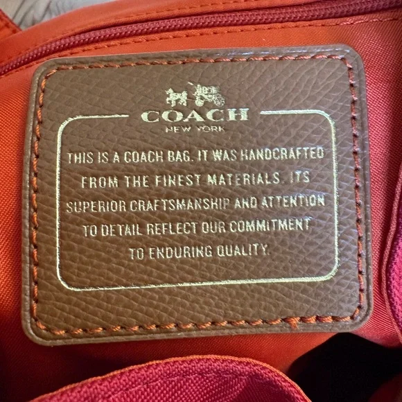 NWT - COACH Red and Brown Canvas Sawyer Backpack - Picture 8 of 8